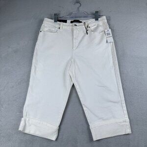 Gloria Vanderbilt Amanda Capri Jeans Women Size 12 Ultra Stretch High Rise White
